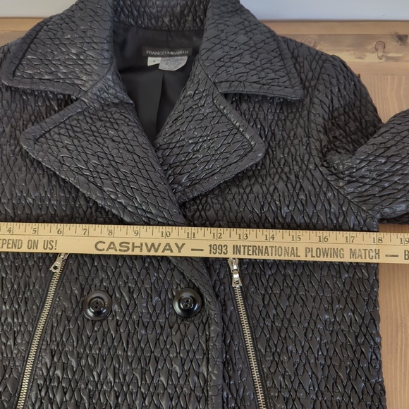 Black Quilted Double Breasted Fall Jacket - Picture 12 of 16